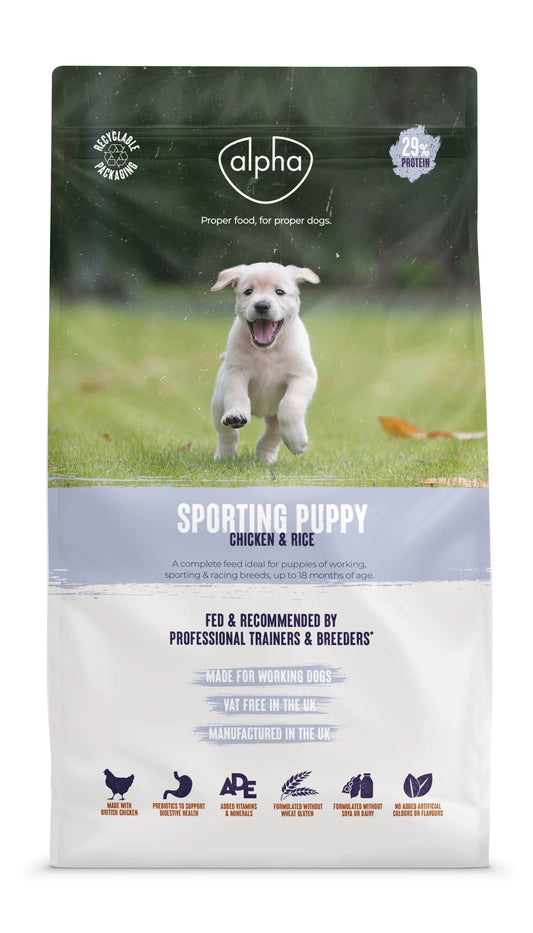 Alpha Sporting Puppy Dry Food 4x3kg- Chicken and Rice