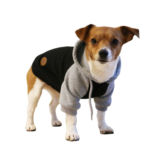 Ancol Muddy Paws Dog Jumper Hoodie - Black and Grey