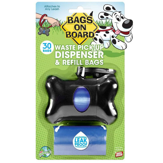 Bags On Board Bone Poop Bag Dispenser - Black