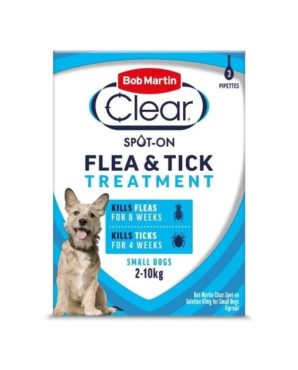 Bob Martin Clear Spot On Flea & Tick Treatment Small Dog (2-10kg)