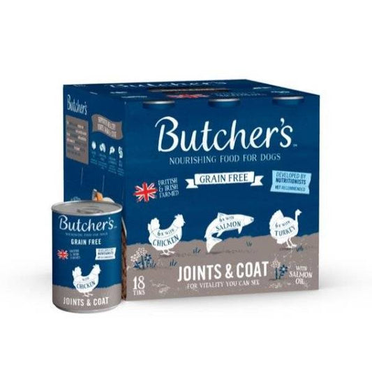 Butchers Joint and Coat Dog Food - Complete Grain Free Tins