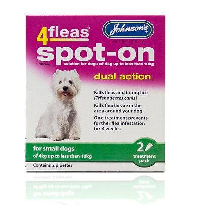 Johnsons 4Fleas Spot-On Dog Small x 6