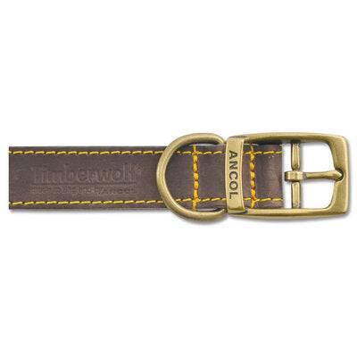 Ancol Timberwolf Sable Leather Dog Collar